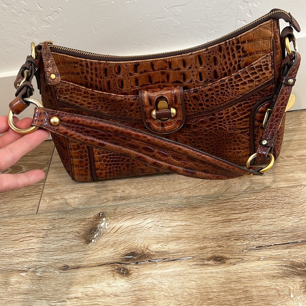 Vintage Brahmin Alligator Crocodile Leather Hobo Shoulder Bag Purse - Picture 2 of 12
